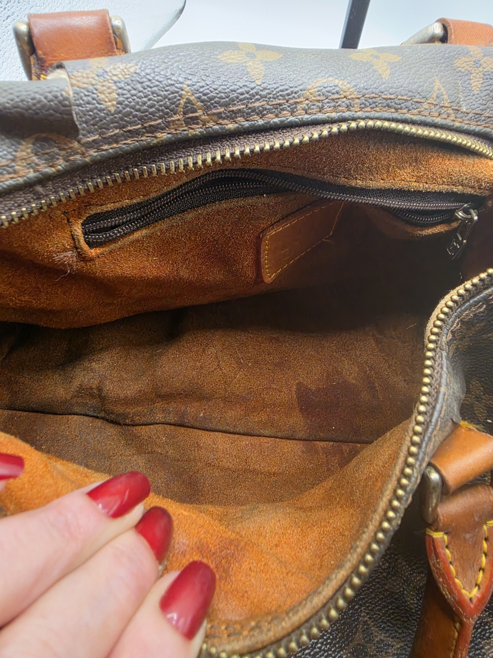 Vintage 1970 Louis Vuitton French Co Brown Monogram Canvas Speedy 30 Handbag - Picture 15 of 16